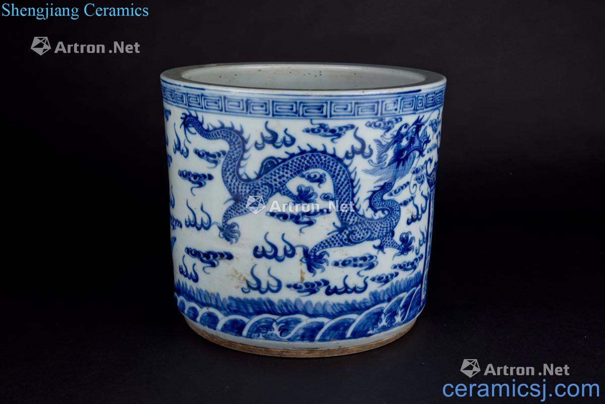 Guangxu ocean blue painting same incense burner
