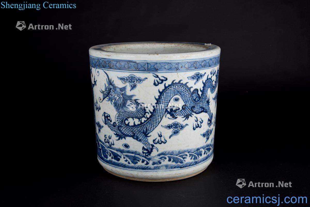 Guangxu dynasty blue and white painting same incense burner