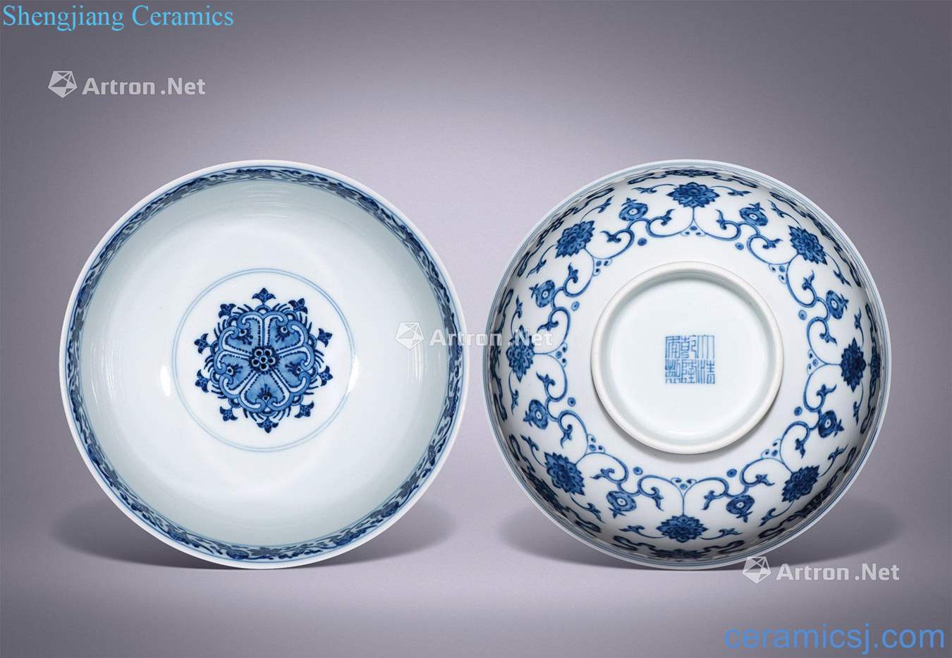 Qing qianlong Green Hualien's eight JiXiangFu lu ten thousand generations green-splashed bowls (a)