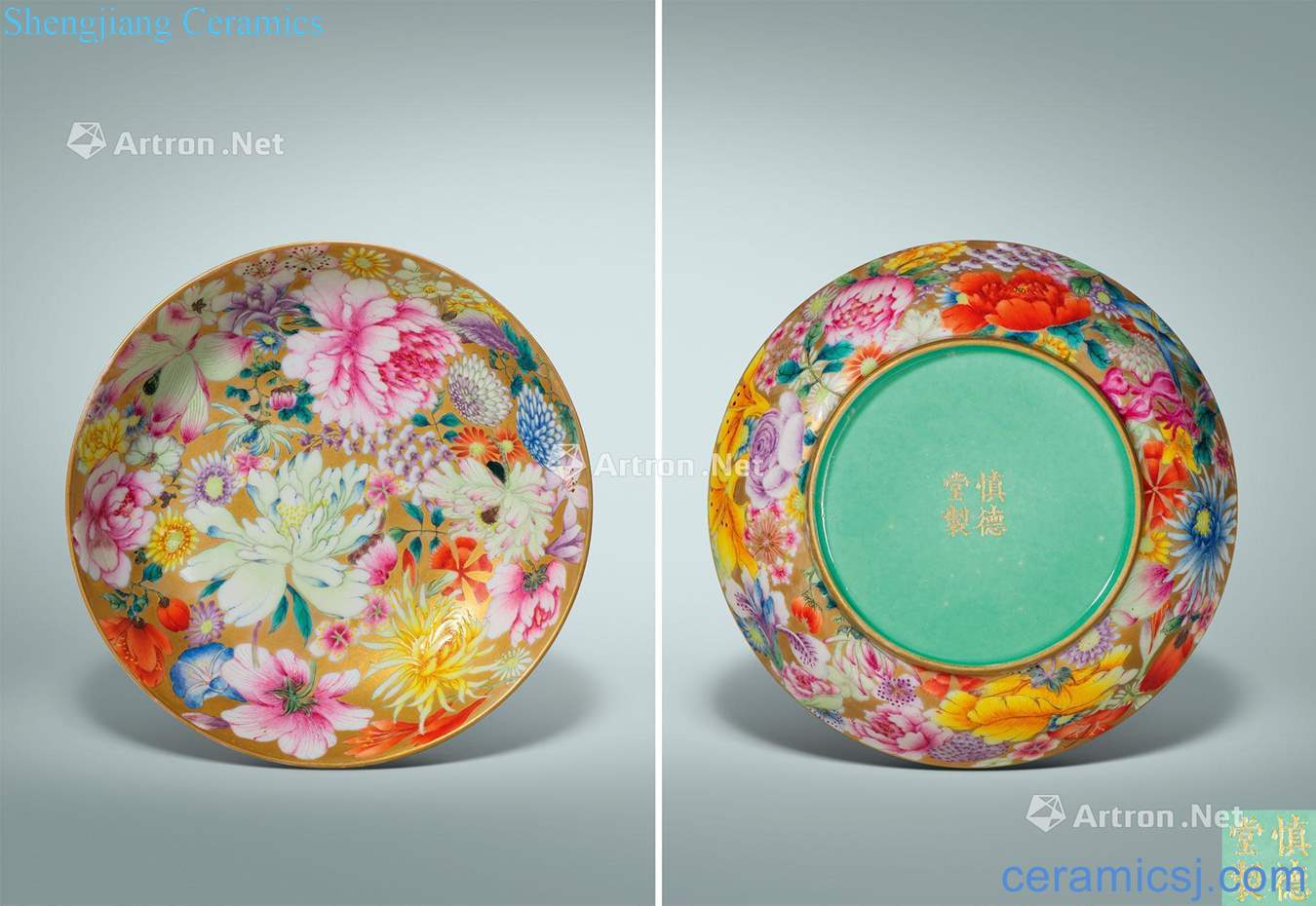 The colour in pastel flowers tray in the 19th century