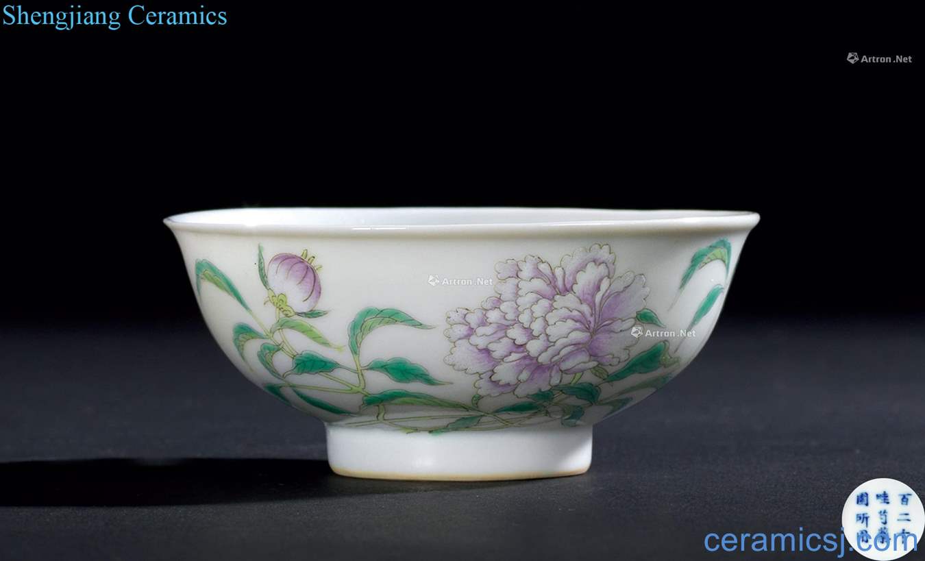 Pastel reign of qing emperor guangxu peony pattern cup