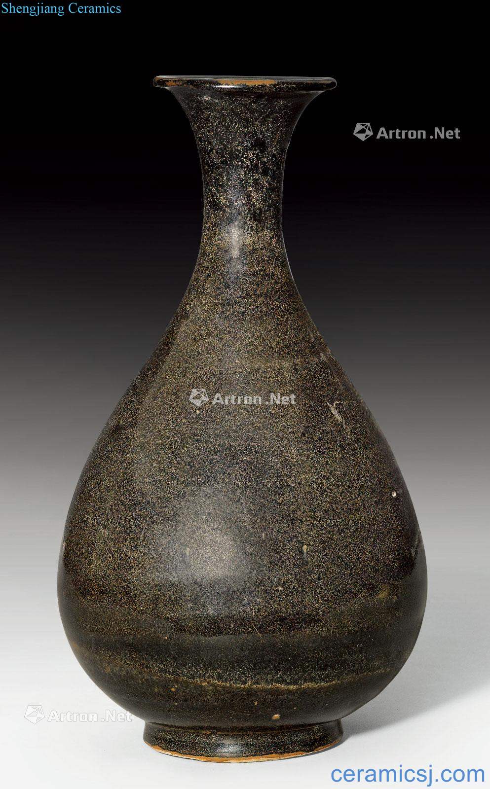 Song dynastie A BLACK - GLAZED PEAR - SHAPED VASE (YUHUCHUNPING).