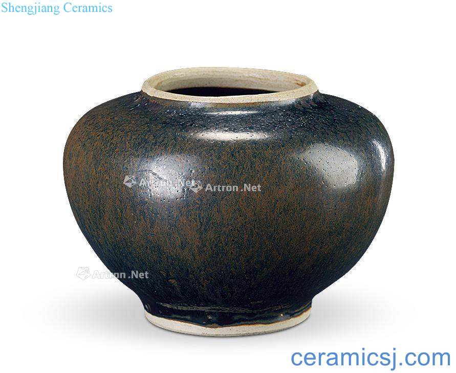 The song dynasty Jizhou kiln black glaze canister