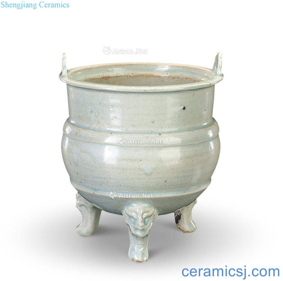 Song green incense burner with three legs