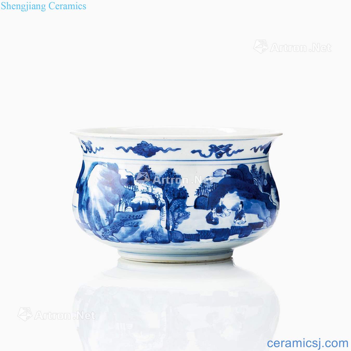 In the eighteenth century Blue and white incense burner