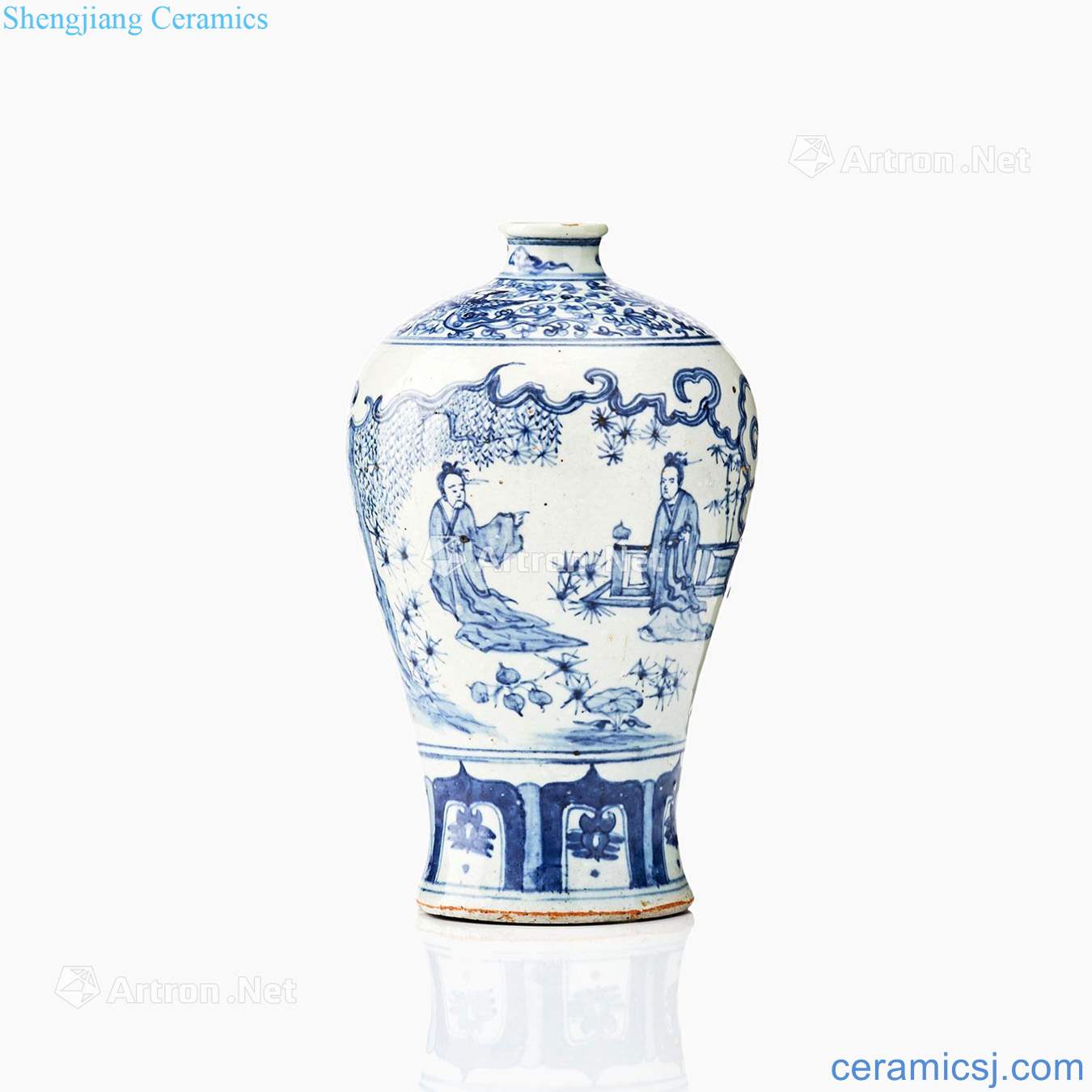 In Ming dynasty, the late 15th century Blue and white together with friends and relatives may bottle