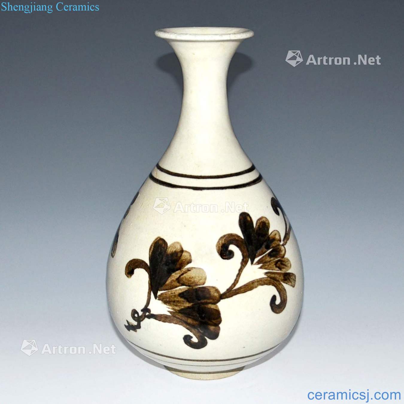 Northern song dynasty magnetic state kiln craft flower okho spring bottle