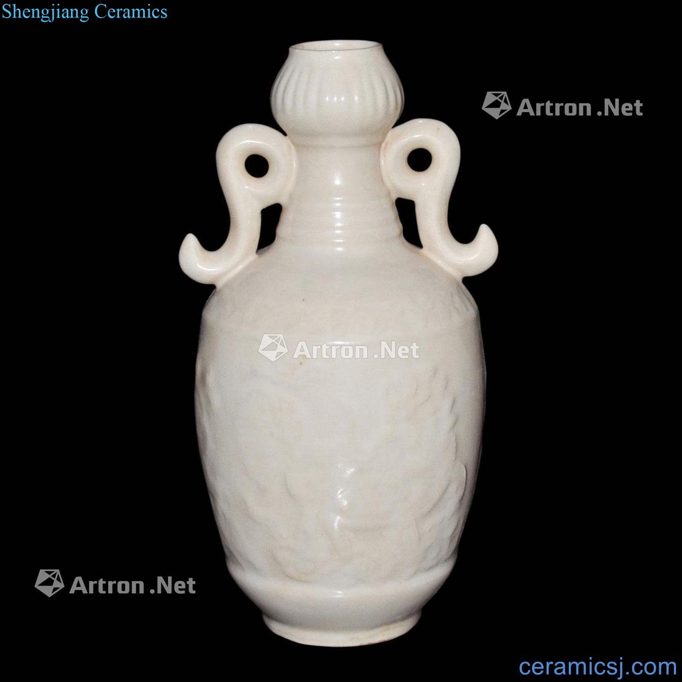 Northern song dynasty kiln kirin garlic bottle printing craft ring ears baby play