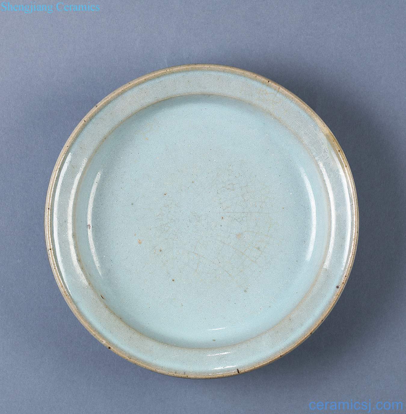 yuan Jun glaze fold along the plate