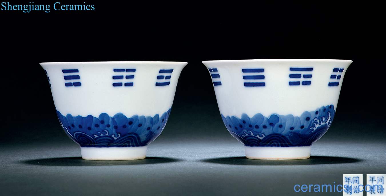 dajing Blue and white gossip water lines bowl (a)