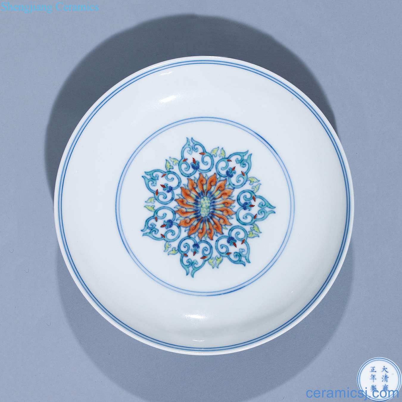 Qing bucket color decorative pattern plate