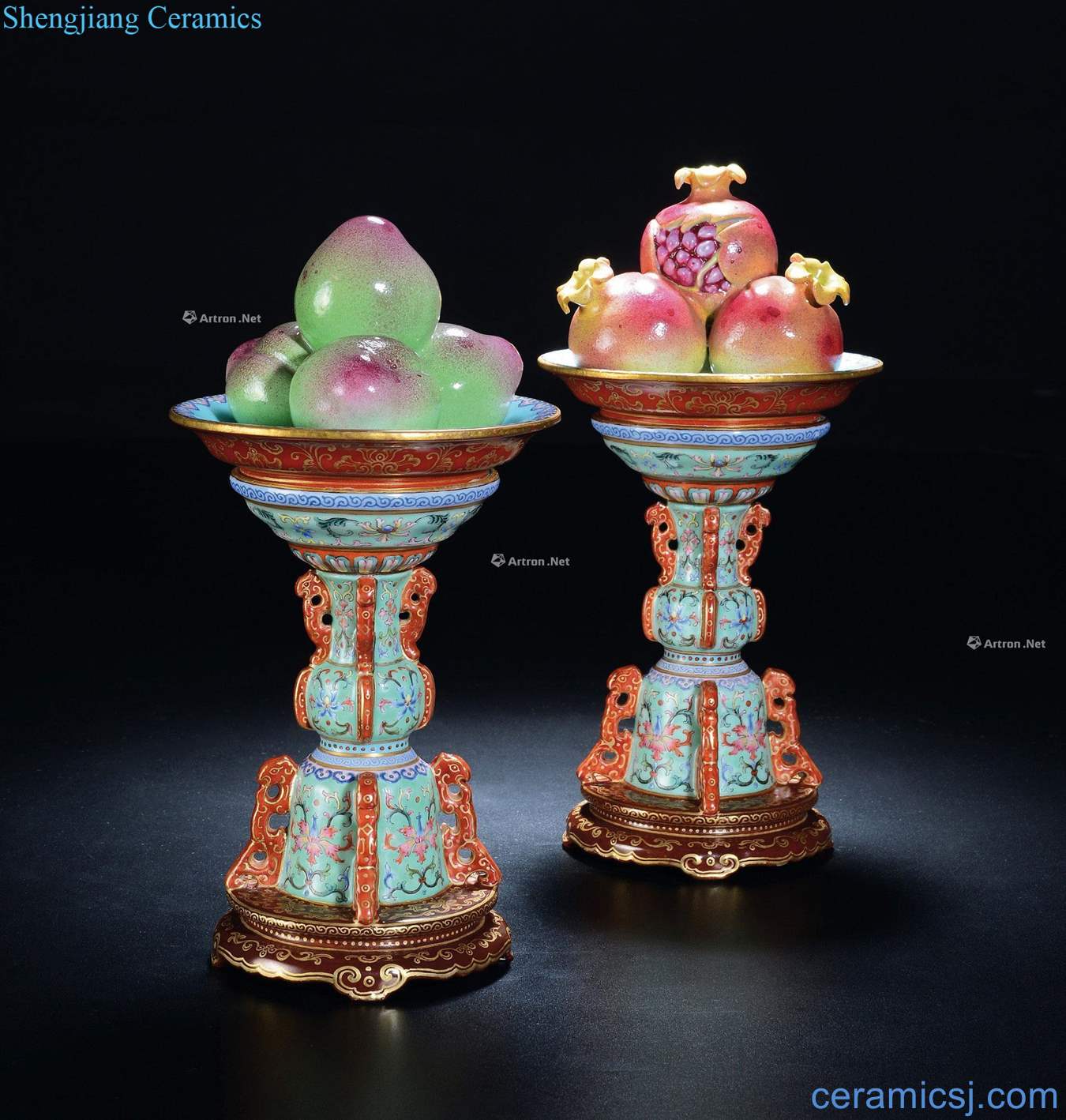 Qing qianlong the painted fruit best for plate (a),