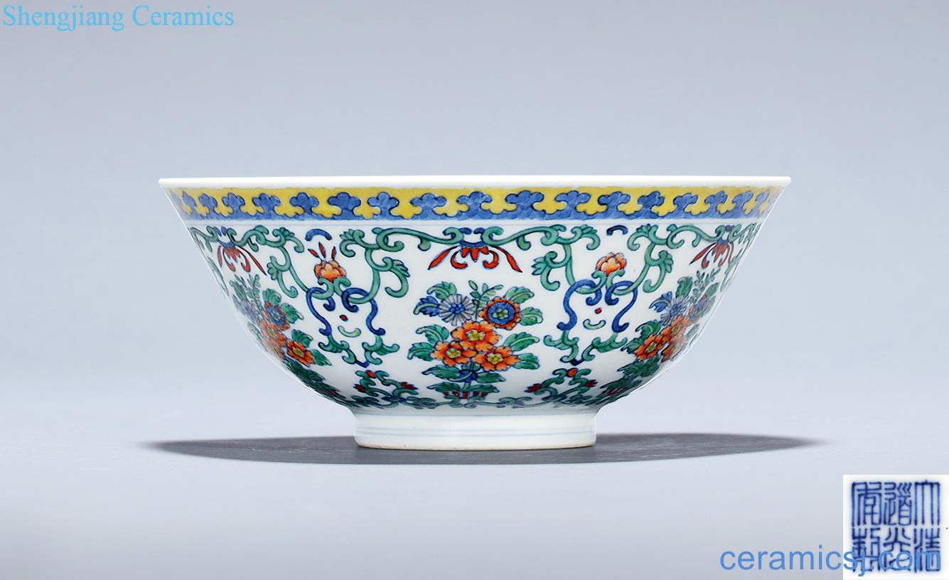 Qing daoguang bucket color consistent set of flower bowls
