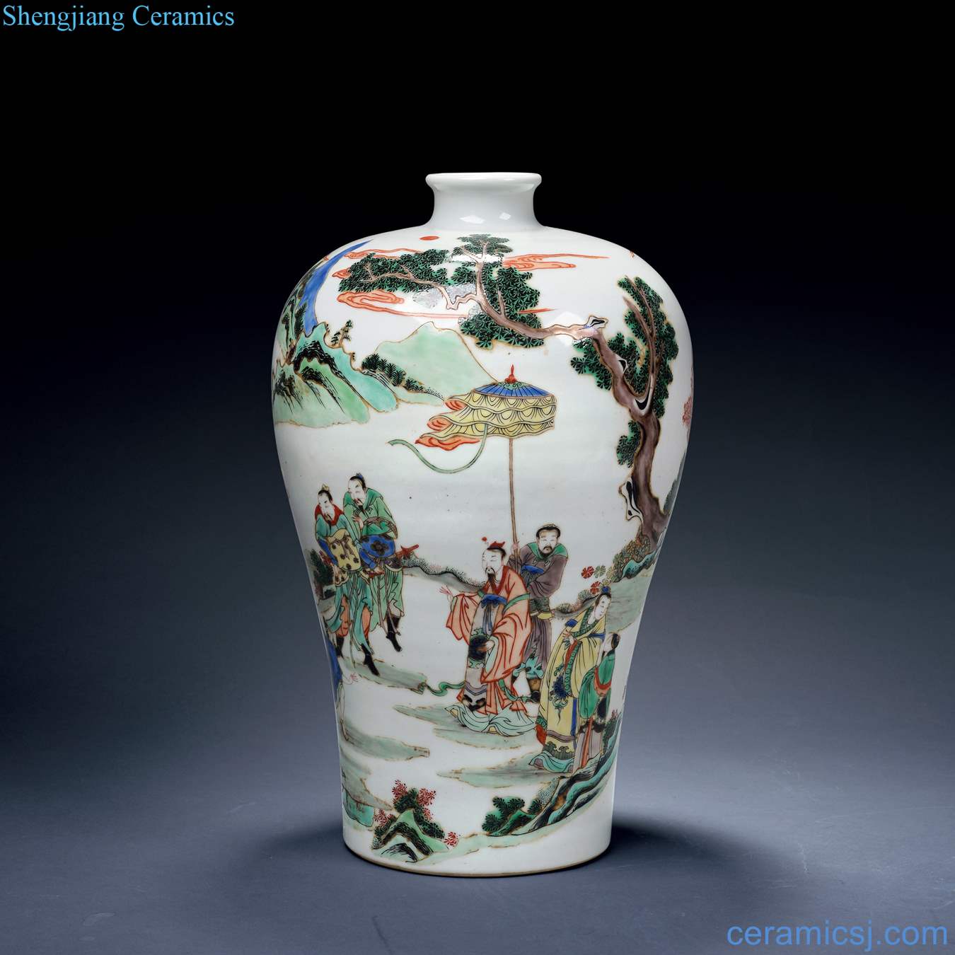 In late qing dynasty Mei bottle colourful characters story