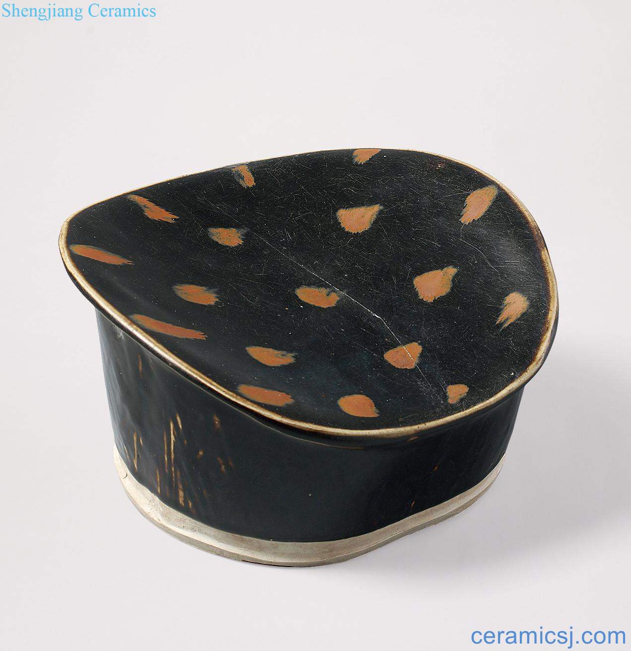 yuan The black glaze paste color pillow