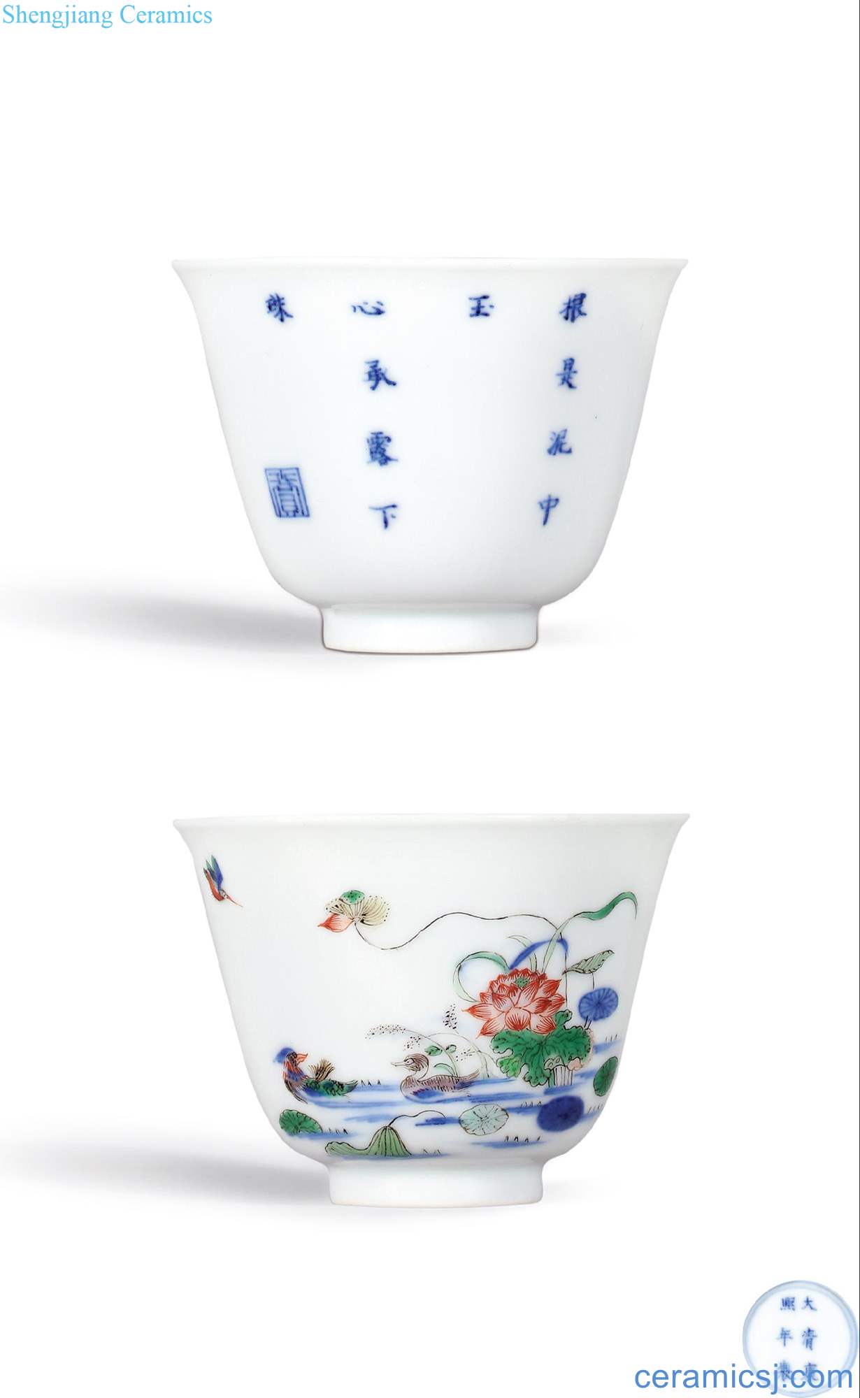 The qing emperor kangxi "lotus June" god of cup