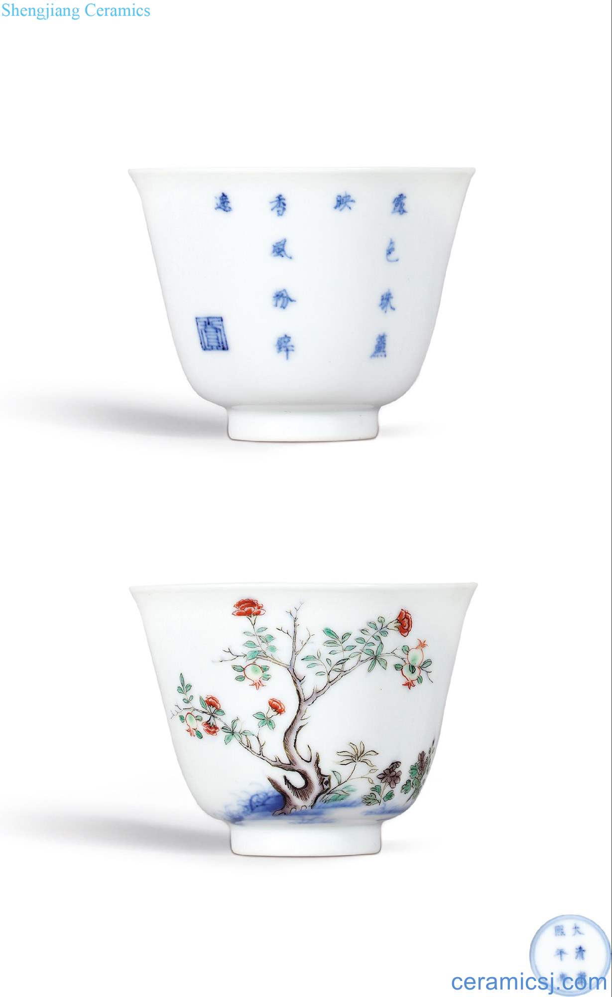 The qing emperor kangxi "pomegranate" may god of cup
