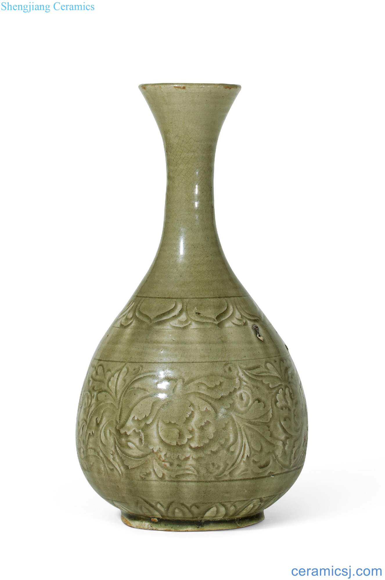 yuan Yao state kiln carved okho spring bottle