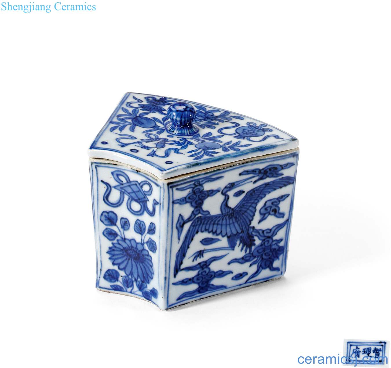 Ming jiajing blue box fan cover