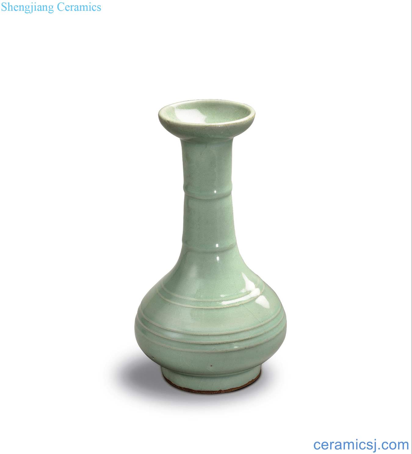 Southern song dynasty, yuan Longquan celadon seven string lines just bottles