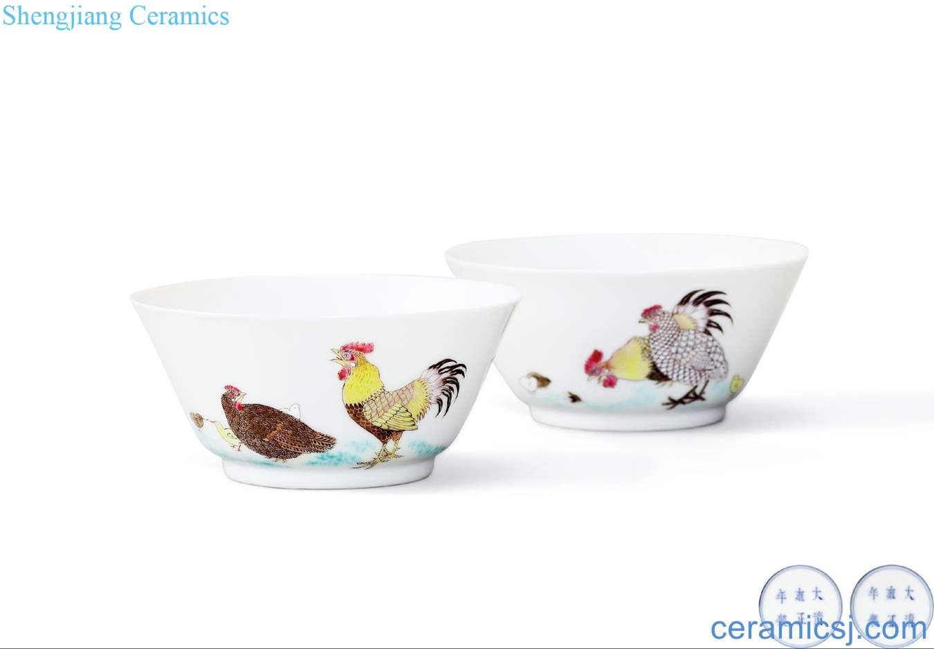 Qing yongzheng ocean color cylinder cup chicken (a)