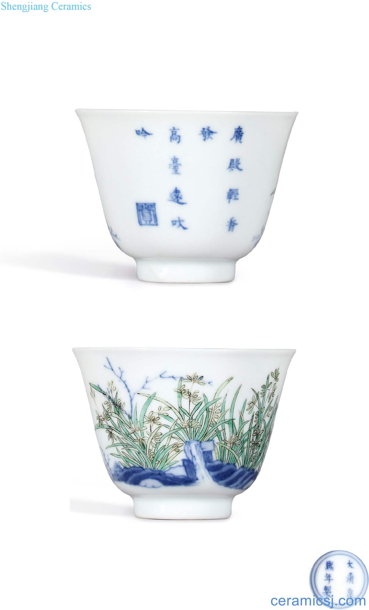 The qing emperor kangxi "July orchids flora" cup
