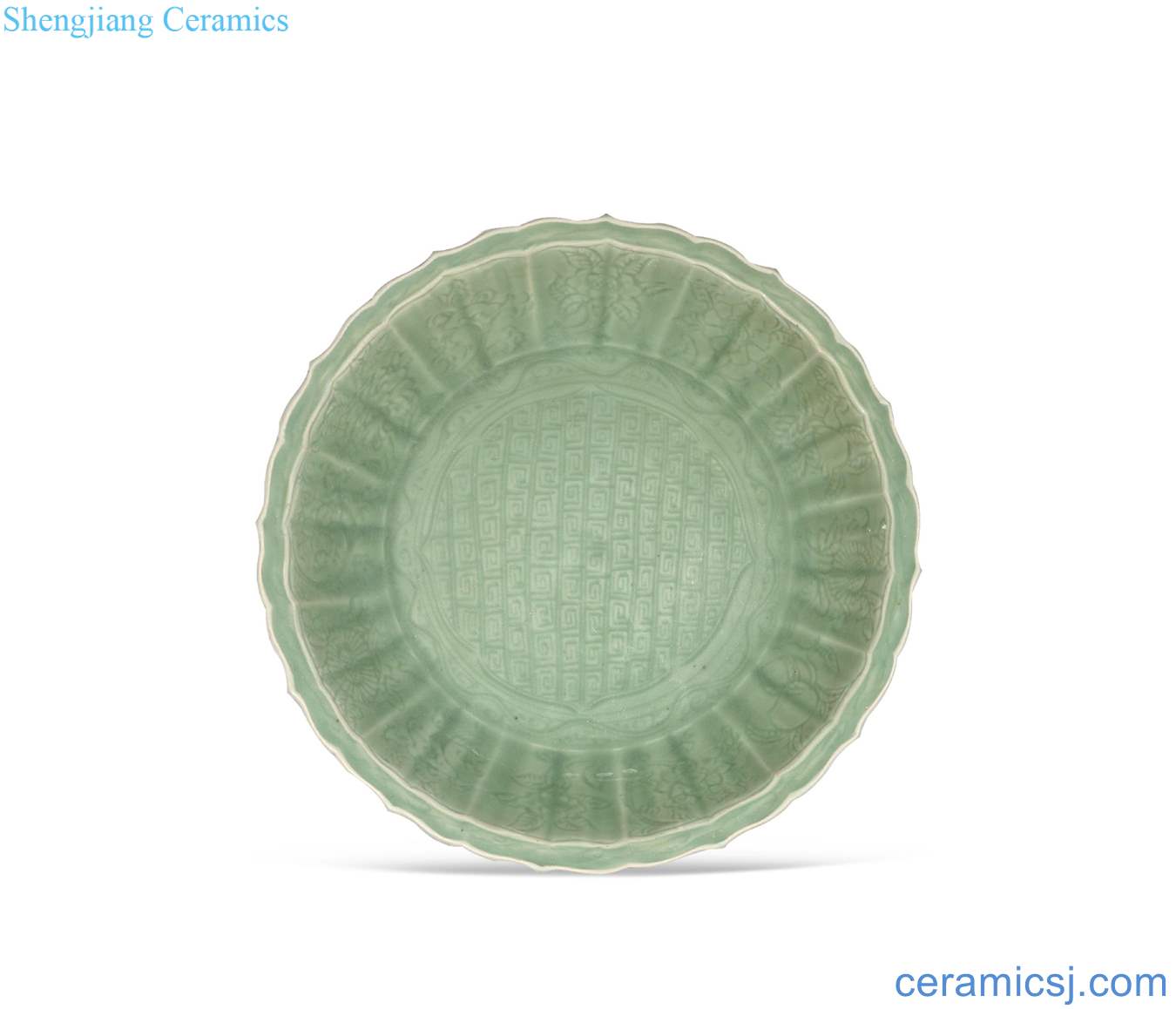 Ming hongwu Longquan celadon score fold branch flowers meander flower market