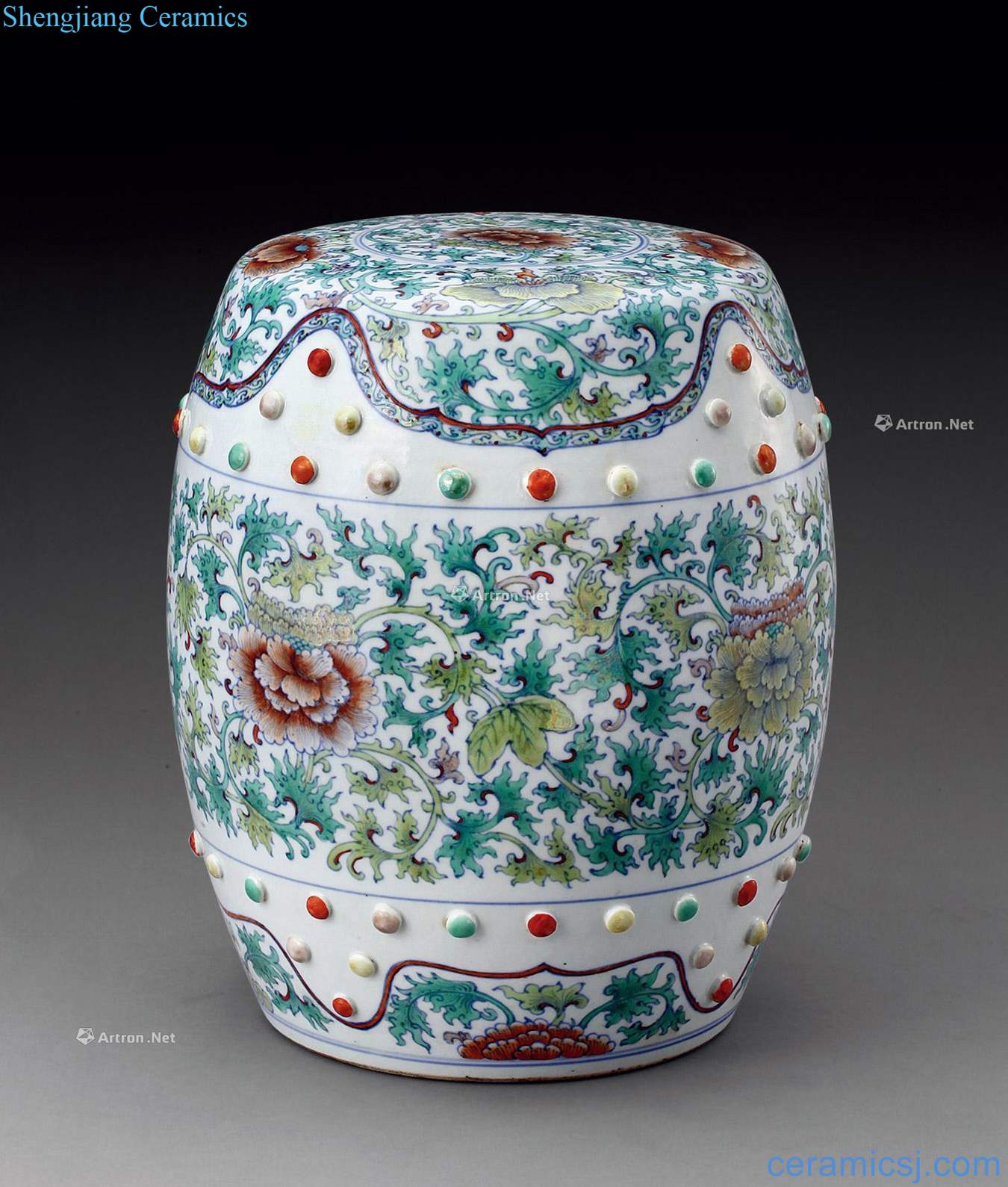 Qing bucket colors flower drum pier