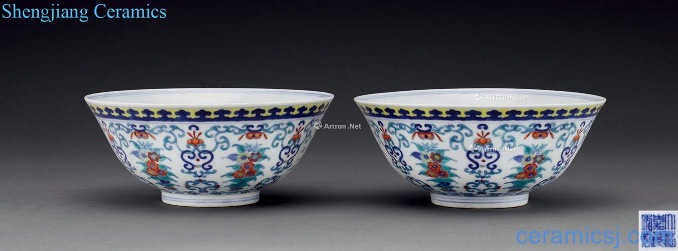 Qing jiaqing bucket color treasure phase flower bowl (2)