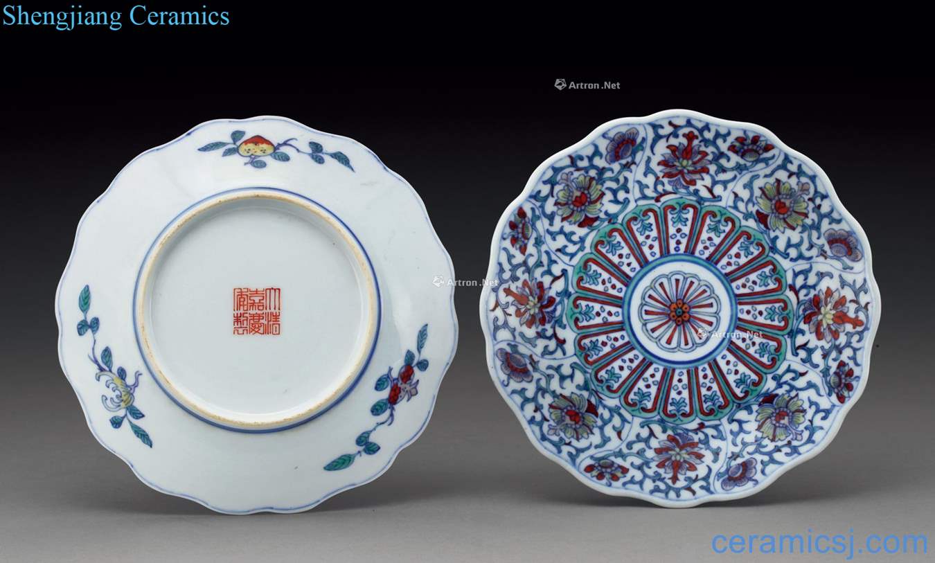 Qing jiaqing bucket color flower flower mouth plate (2)