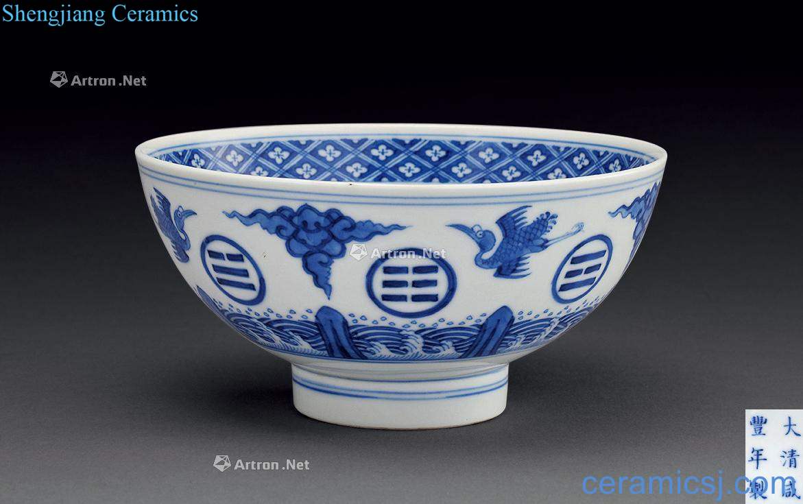 Qing xianfeng Blue and white gossip James t. c. na was published green-splashed bowls