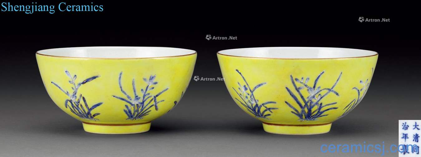 dajing Yellow glaze enamel orchid bowl (2)