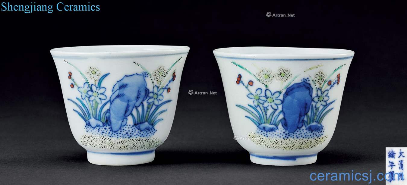 Qing guangxu bucket color orchids cup (2)