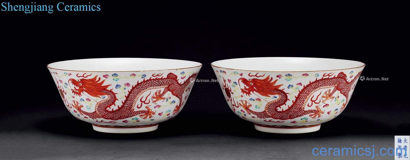 Qing guangxu Pastel YunLongWen bowl (2)