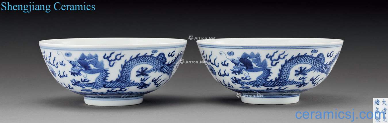 Qing guangxu Blue and white YunLongWen bowl (2)