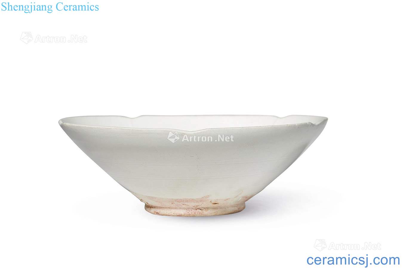 Five generations - northern song dynasty kiln white glazed steel bowl out of flowers