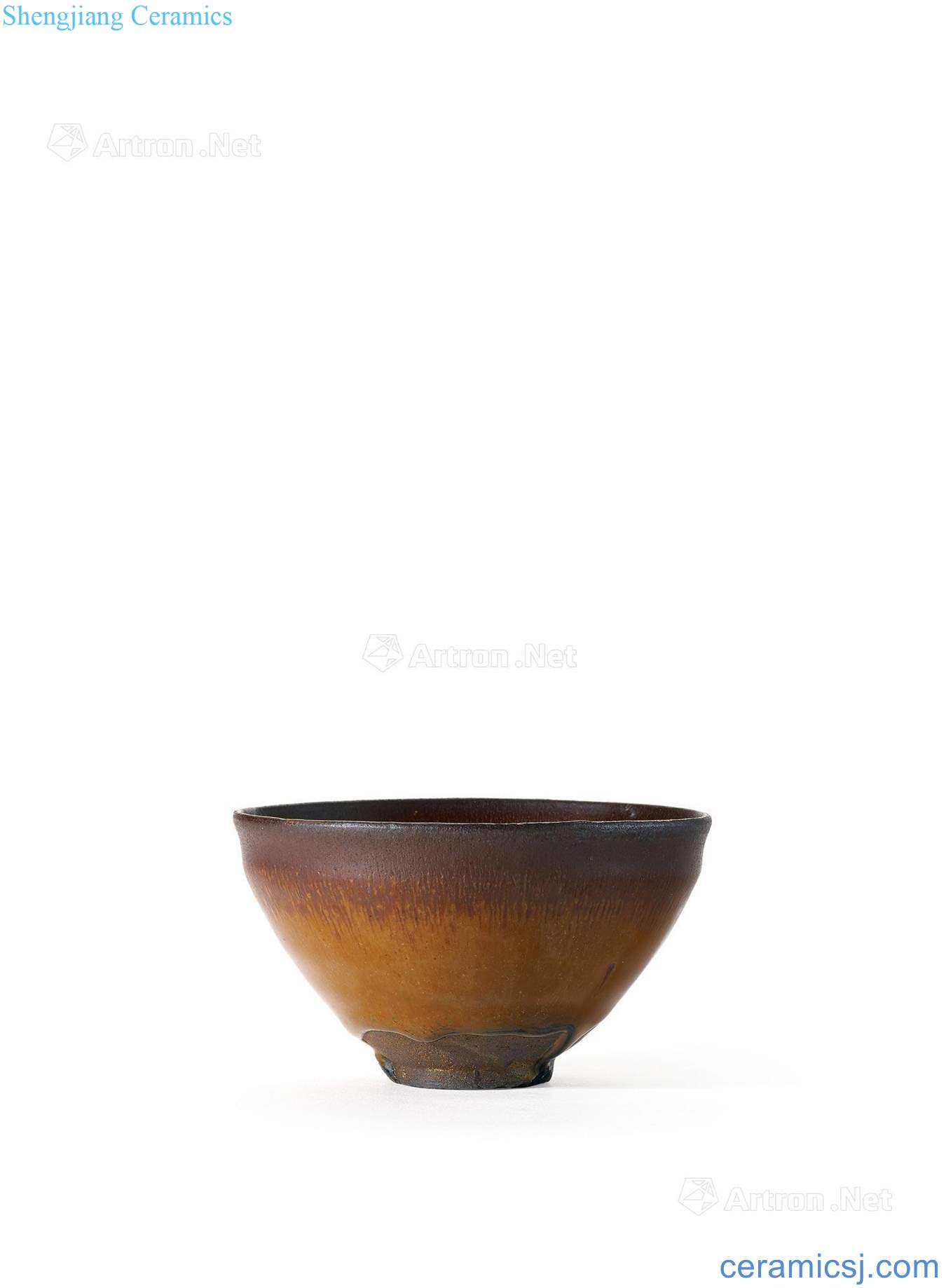 The song dynasty To build kilns persimmon glaze tea light