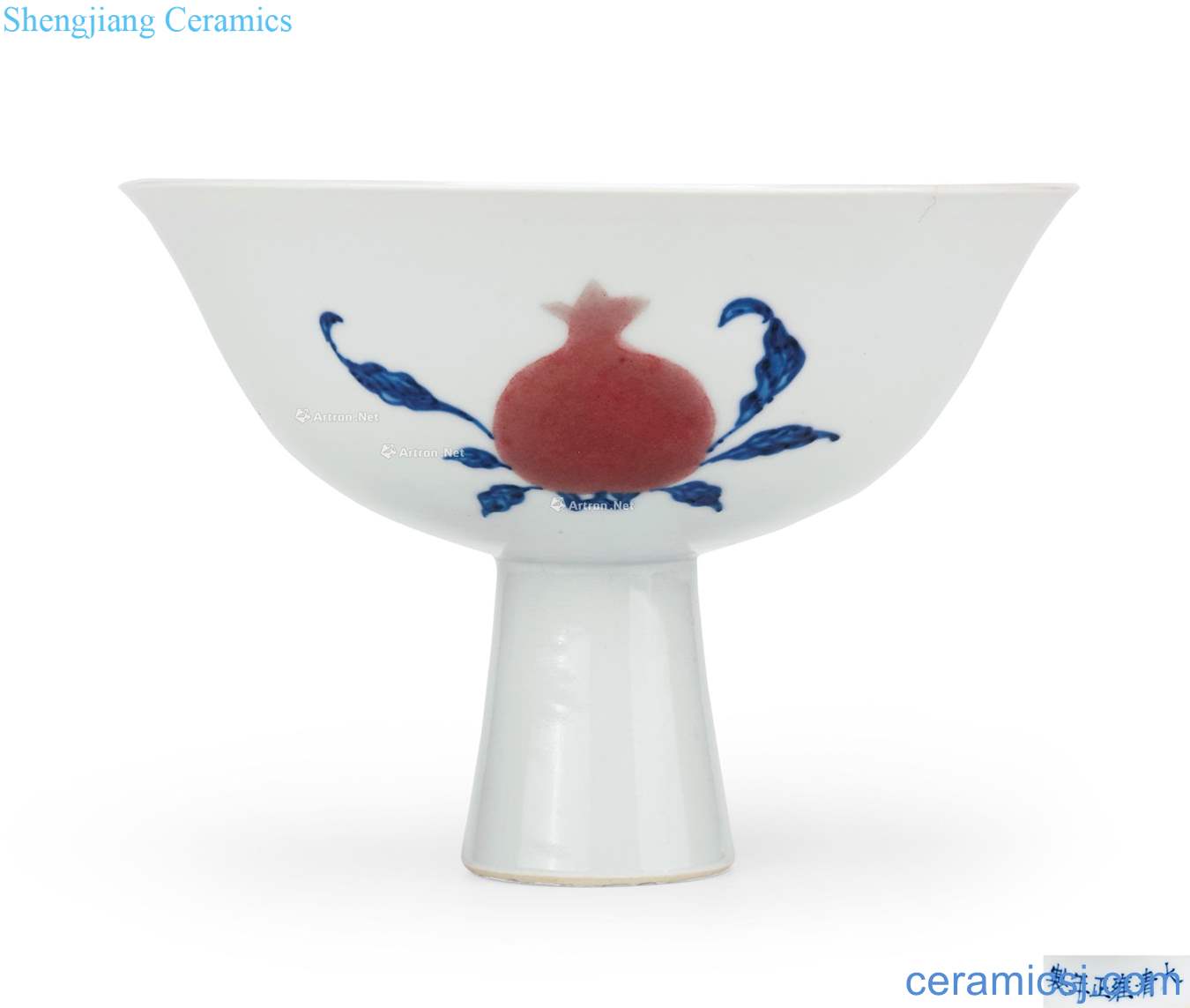 Qing yongzheng blue-and-white youligong fruit grain footed bowl