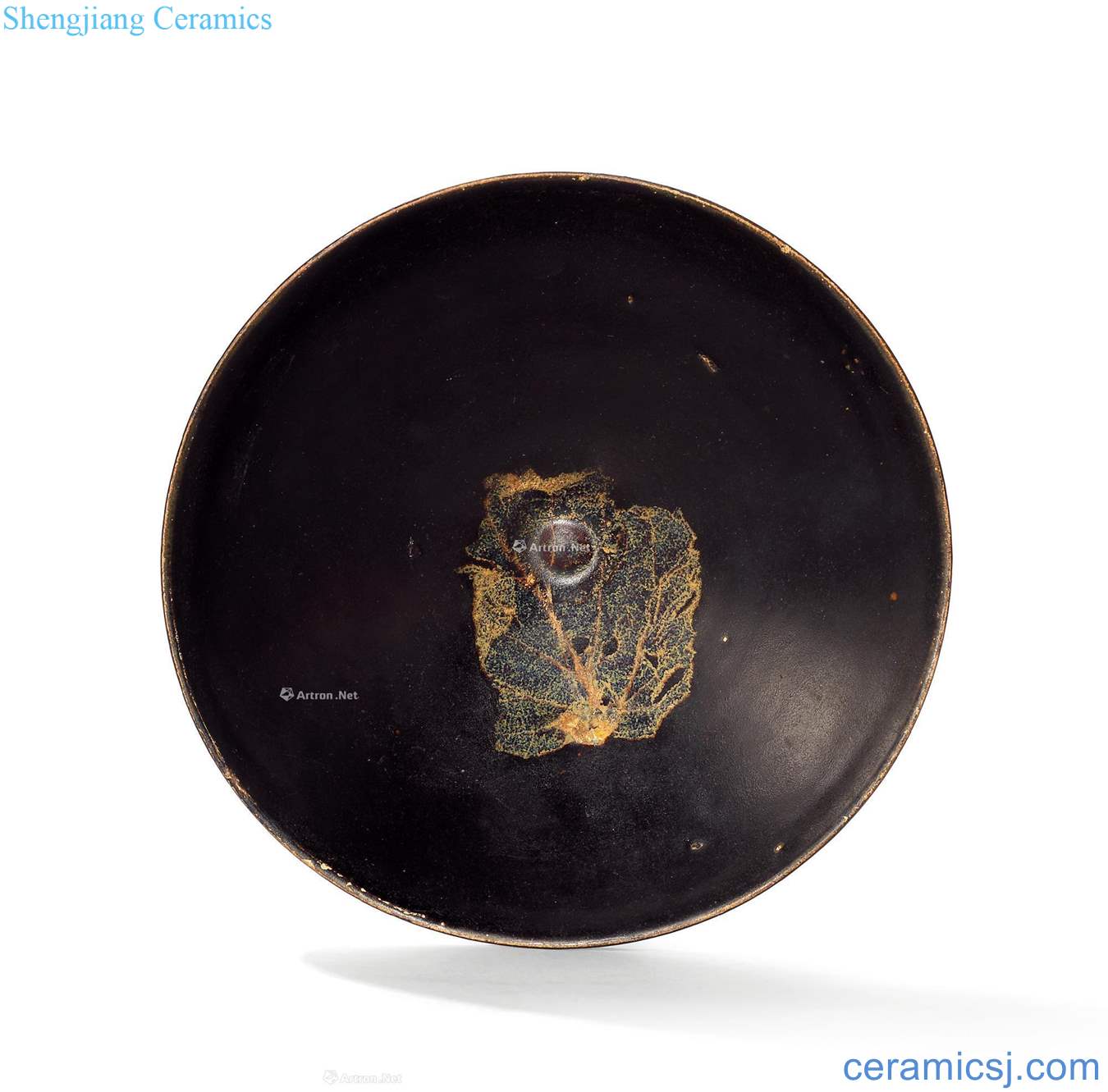 The southern song dynasty Jizhou kiln sharply glaze leaf veins on the float bowl