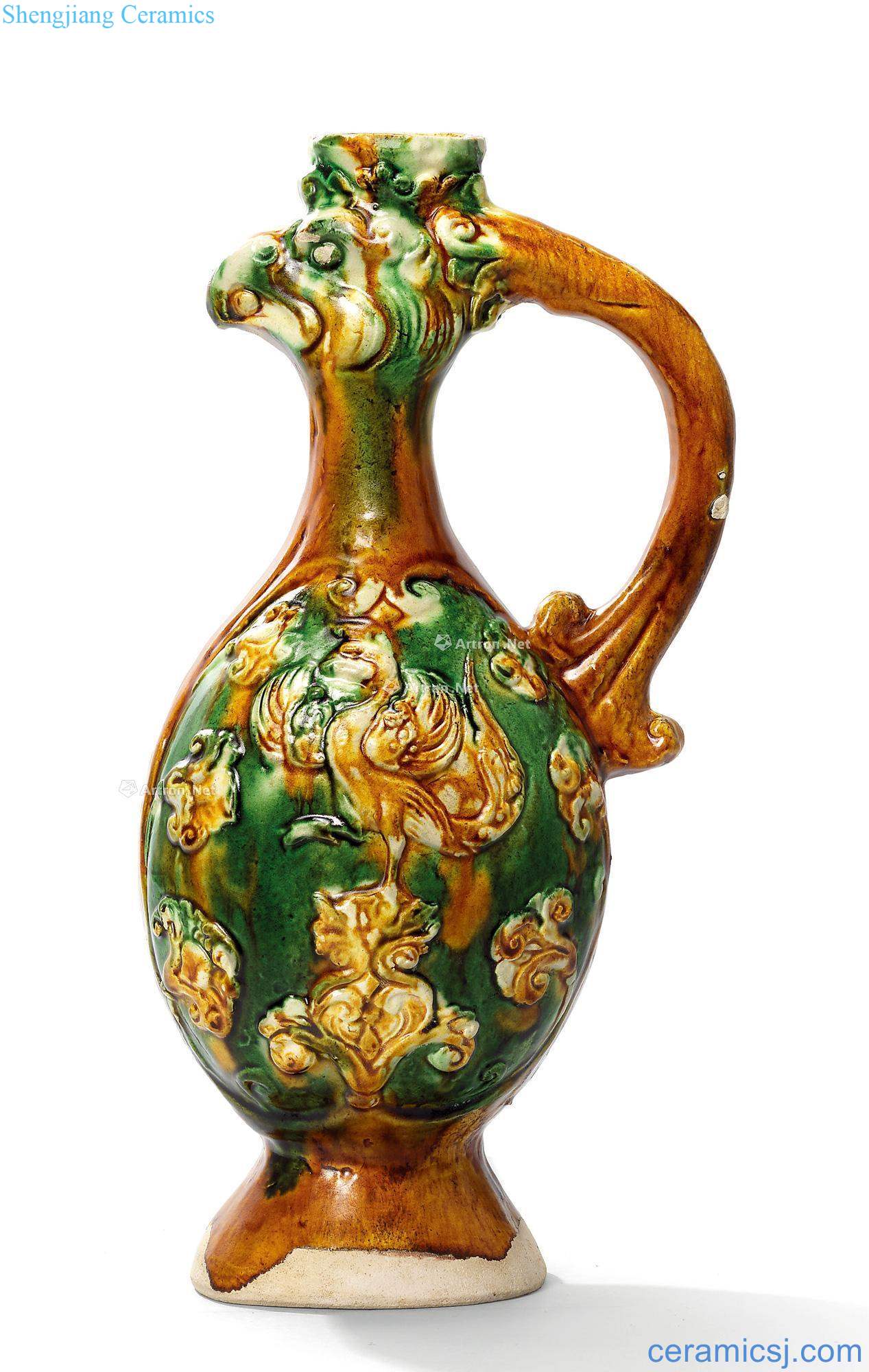 The tang dynasty Three-color chicken first pot