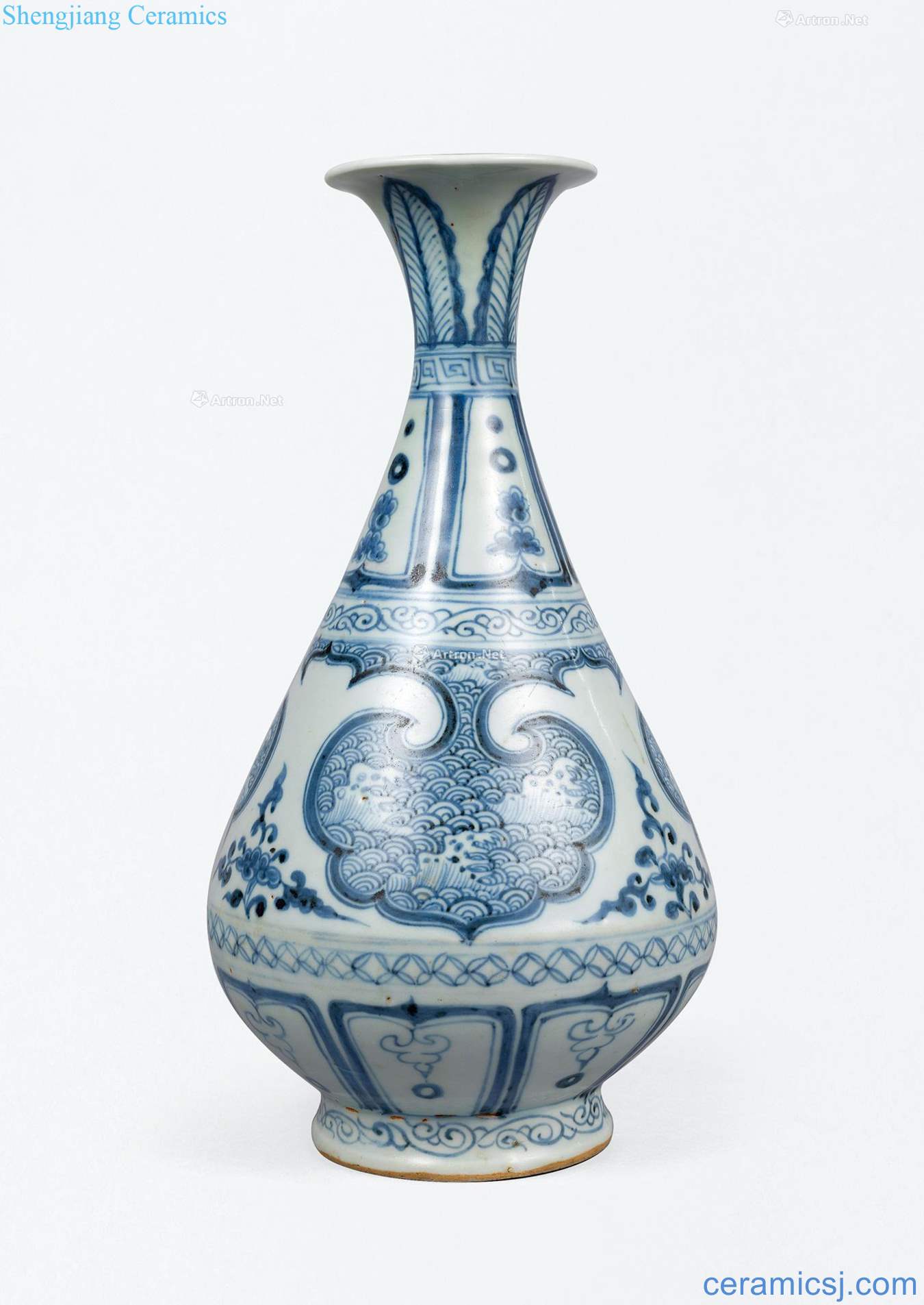 yuan Blue and white best water lines okho spring bottle