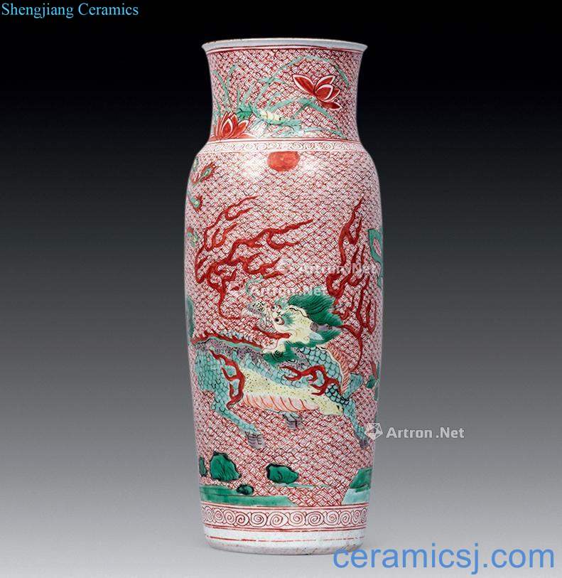 In the early qing Kirin phoenix tube bottles