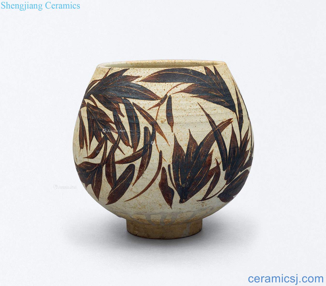 Magnetic state kiln in the song dynasty, white-floored brown decorated bowl