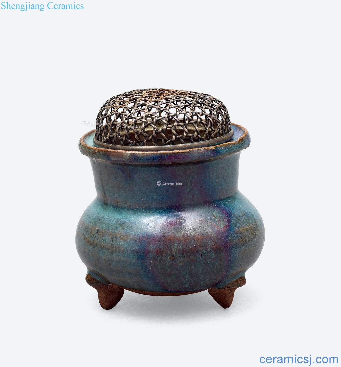 gold Blue glaze masterpieces purple incense burner
