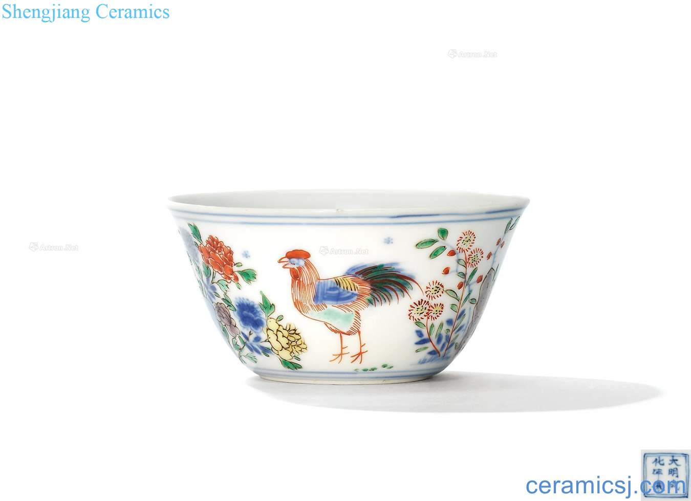 Qing dynasty in the 18th century colorful cylinder cup chicken