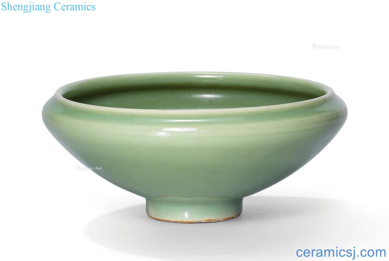 yuan Longquan green glaze the folding of the bowl