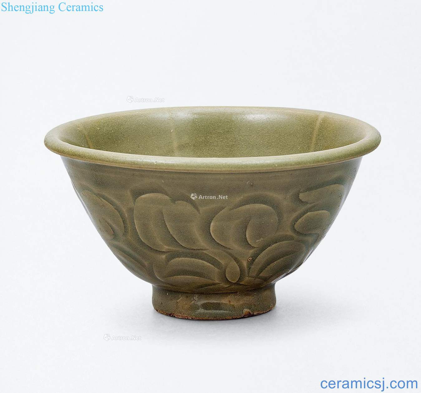 Northern song dynasty - gold - Yao state kiln green glaze hand-cut lamp