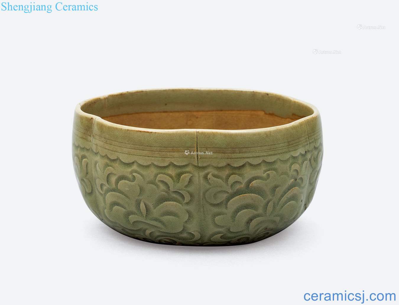 Northern song dynasty Yao state kiln green glaze cut flower pot