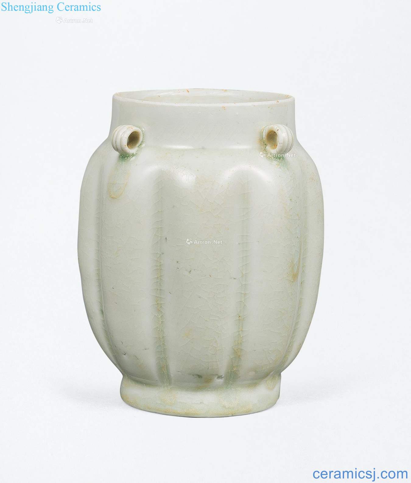 Northern song dynasty Left kiln green craft of quaternary melon leng cans