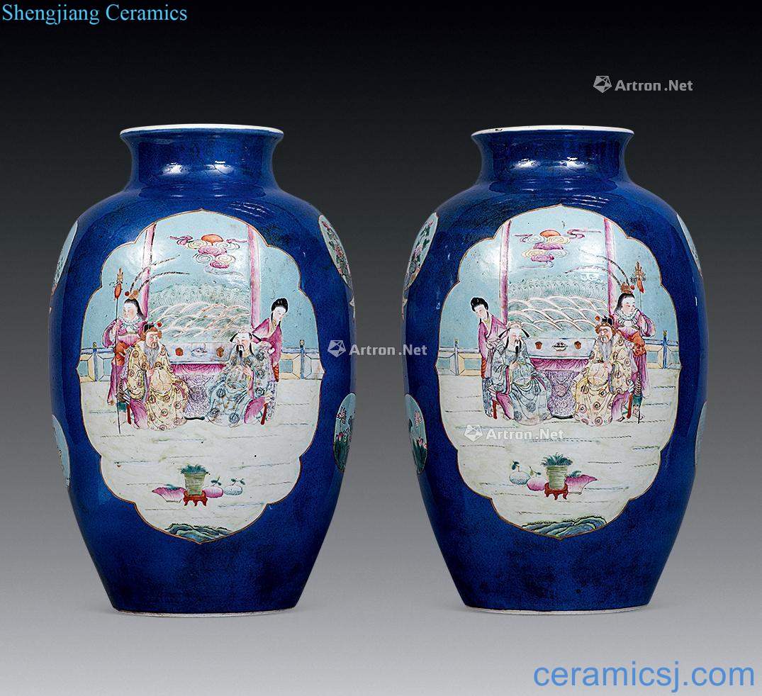 Qing is aspersed blue medallion pastel lyu3 bu4 play the sable cicada lantern (a)
